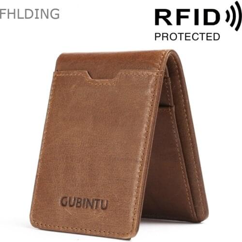 High Quality Slim Leather ID/Credit Card Holder Bifold Front Pocket Wallet with RFID Blocking Business Card Holder Newly 2020
