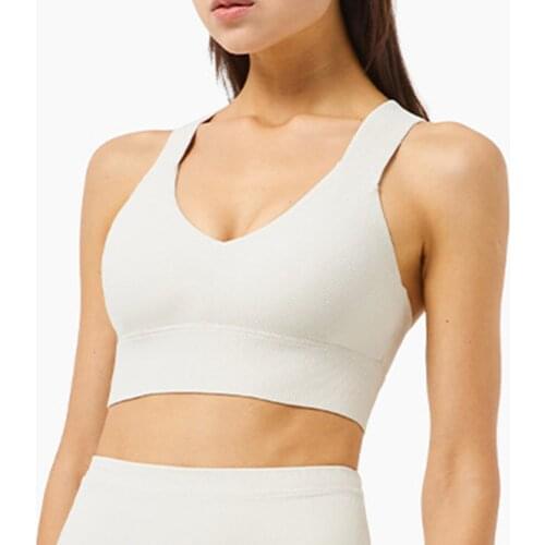 Womens Padded Sports Bra fit for Athletic Jogging Indoor Pilates Yoga Brassiere Tops 2021 Spring New Design Fitness Crop Top