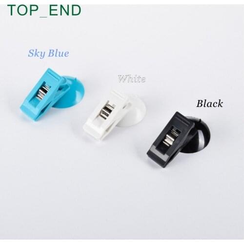 1 Pair,Free Shipping,Clip with Suction Cup,Card Clamp,3 Colors: Sky Blue,White,Black,Ideal For Car,Kitchen,Office,Hotel