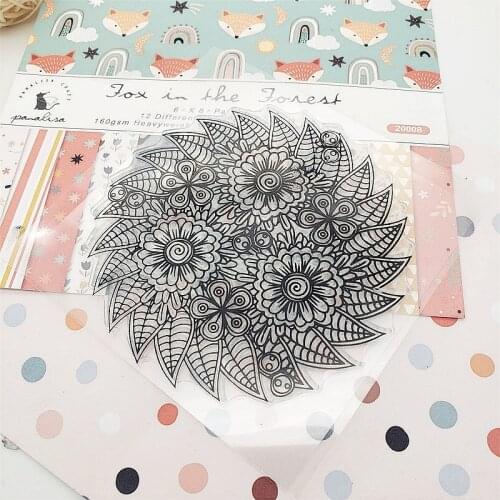 10x10cm Flowers Cluster Clear Stamps Transparent Seal Silicone Seal TPR Christmas Wedding Roller Stamps DIY Scrapbook Album Card