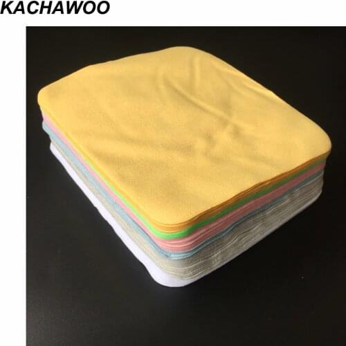 Kachawoo 175mm x 145mm 100pcs microfibre cleaning cloth glasses high quality chamois microfiber cloth for glasses accessories