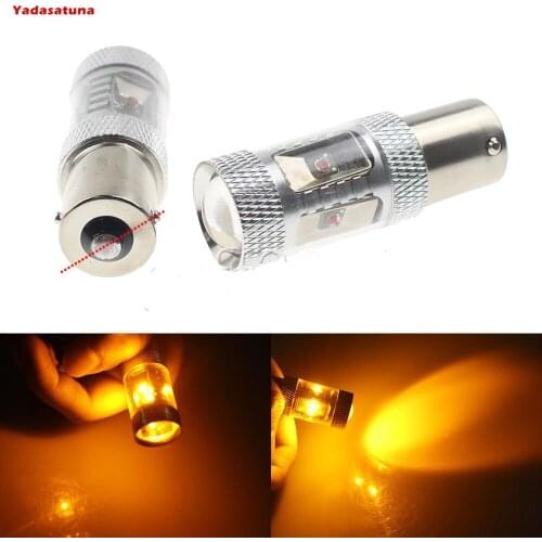 30W Bau15s 7507 PY21W Ampoules a LED ambre Jaune 6*5W Cree Chip Pour feux de position avant et arriere Feux de position lateraux