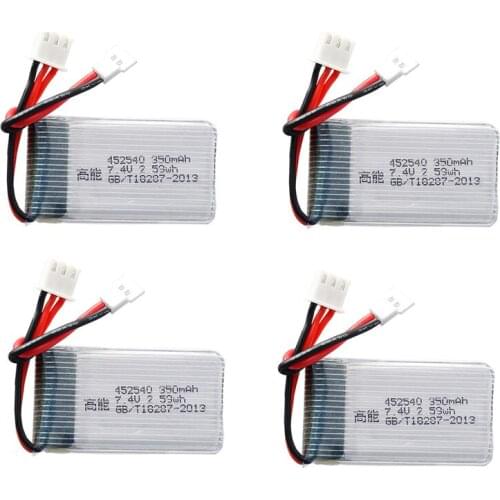 4pcs * 7.4V 350mAh 35c Lipo Battery for JXD 515W 515V 515 RC Quadcopter Drone