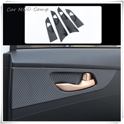For Kia Cerato Forte K3 2019 2020 Interior Accessories ABS Carbon Style Door Handle Bowl Cover Trim 4pcs Car Styling