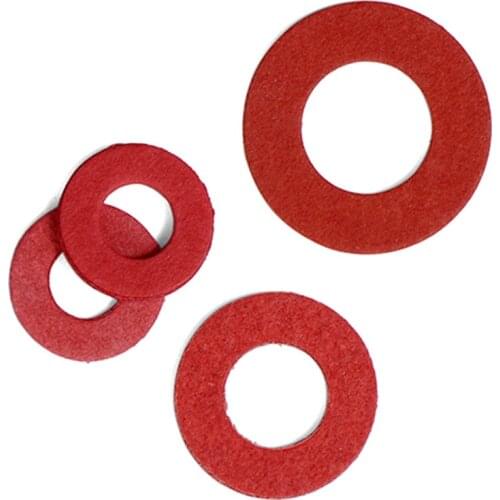 50/200pcs M2 M2.5 M3 M3.5 M4 M5 M6 M7 M8 M10 M12 Red Steel Paper Insulating Flat Washer Insulation Plain Gasket Pad Ring Spacer