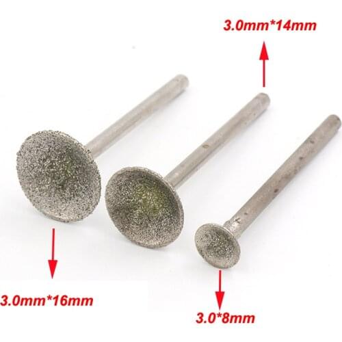 0.5~16mm Dremel Accessories Diamond Grinding Heads Sanding Needles Coated Grinding Rod 3mm Burrs Bur Bit for Dremel Rotary Tool