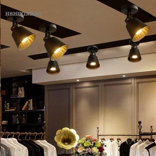 Free shipping Industrial loft ceiling light 1/2/3/4/5 head Iron ceiling lamp E27 holder hot sale coffee bar light 90-260V