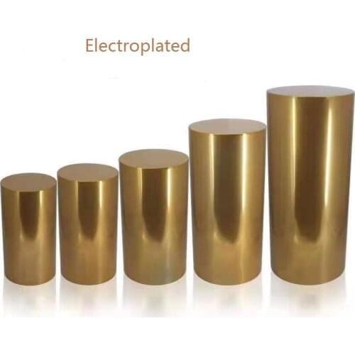 Free shipping golden New products Round Cylinder Pedestal Display Art Decor Plinths Pillars for DIY Wedding Decorations Holiday