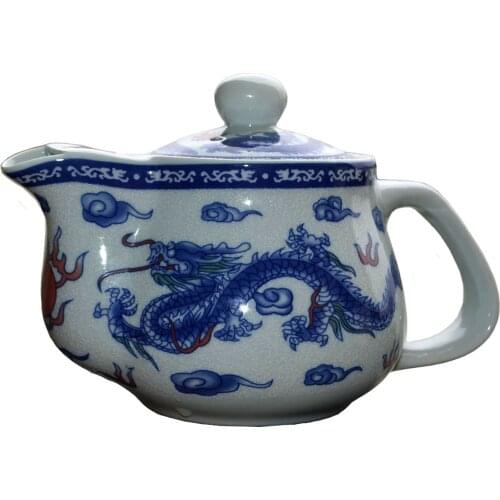 Teapot 500ml bule white porcelain Chinese dragons phoenixe pot stainless steel strainer infusion Flowers tea puer kettle ceramic