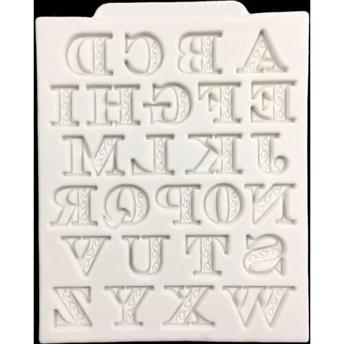 Minsunbak DIY handmade chocolate creative cake decoration silicone mold 26 flower texture English alphabet baking tools