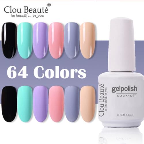 Clou Beaute 15ml Gel Polish Nail Art Vernis Semi Permanant UV Gel 47 Colors Soak Off UV LED Varnish Nail Polish New Year Series