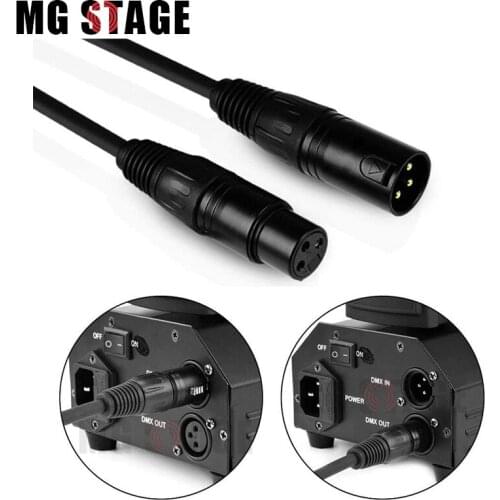 Flexible DMX512 Signal Cable 3 Pin XLR Male to Female DMX Cable for DJ Stage Lights Moving Head