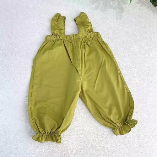 Summer Baby Girls Cotton Light Green Jumpsuit Overalls