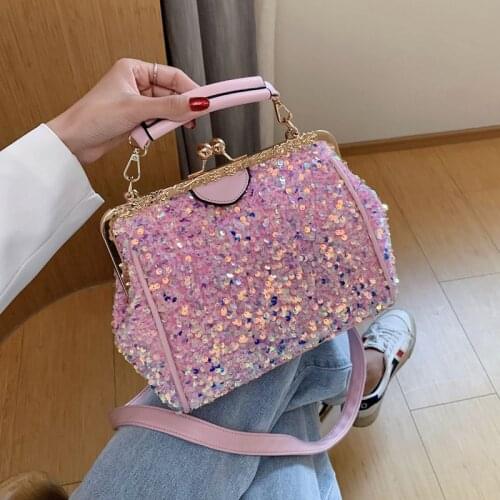 Fashion sequins women handbag PU leather shoulder bag for Crossbody bag 2021 new Sparkles ladies hand bag female totes Frame