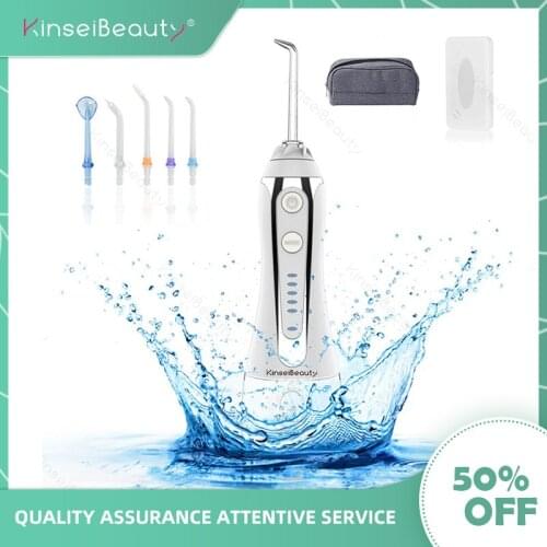 Oral Irrigator 5 Modes Portable Dental Water Flosser USB Rechargeable 300ml Tank+5 Jet Waterproof Teeth Cleaner with Travl Bag