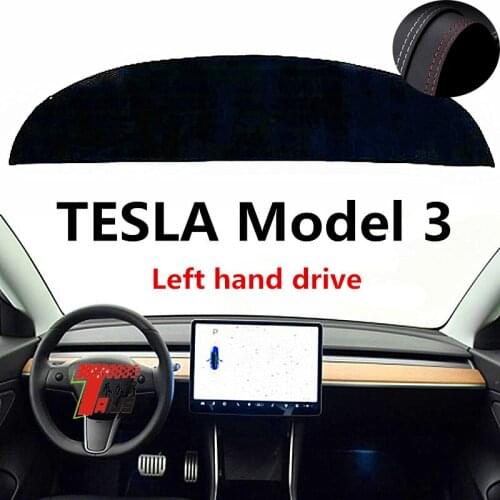 TAIJS Factory Anti Cracking Classic Leather Car Dashboard Cover For TESLA Model 3 Left hand drive
