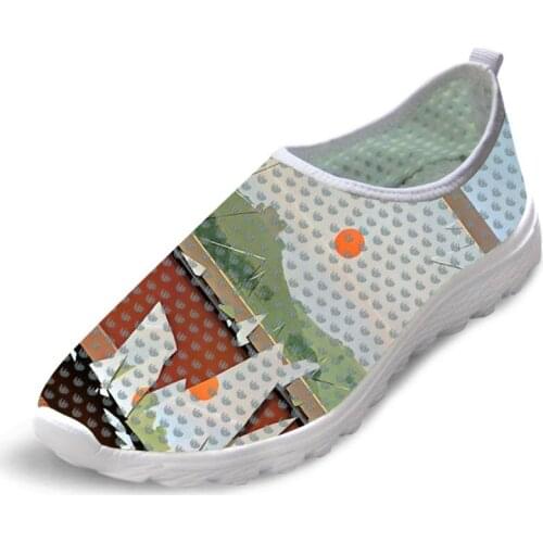 Man Comfortable Customizable Causal Flats Unisex Summer Shoes Man Sneakers Mesh Slip Shoes Paddy Painting Art Print Beach Shoes