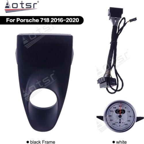For Porsche 718 2016 2017 - 2020 Car Dashboard Central Console Cover Electronic Clock Stopwatch Time Electronic Meter Accessiona