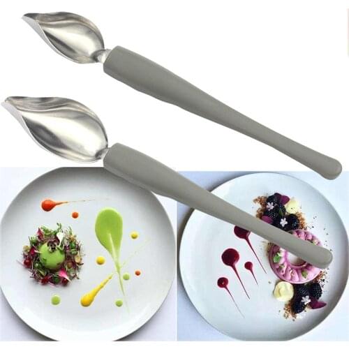 Stainless steel chef pencil sauce painting spoon cuisine restaurant western food baking dessert decoration sharp Kitchen tool