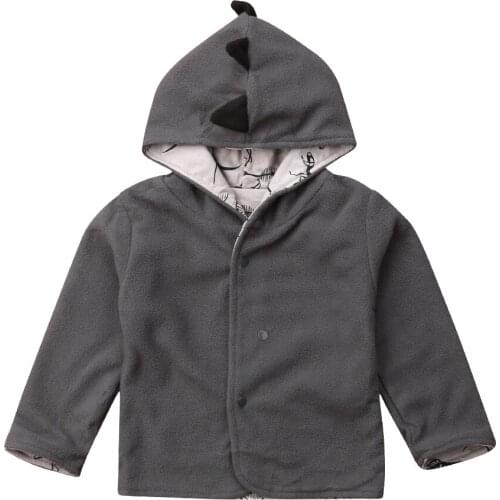 Fashion Infant Toddler Kids Baby Boy Girl Dinosaur Jacket Long Sleeve Hooded Tops Coat Spring Autumn Clothes