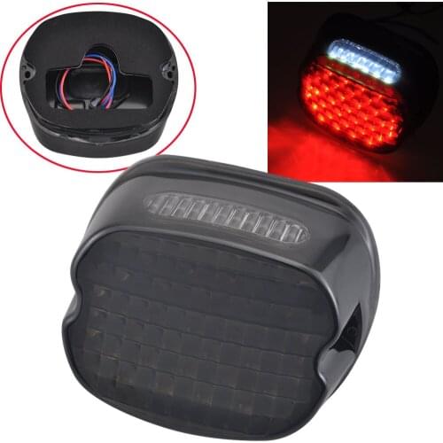 Smoke Motorcycle Rear Tail Light LED Taillight Stop Brake License Plate Light For Harley Electra Glide Road King XL Dyna Softail