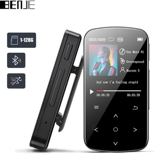 BENJIE M9 MP3 Player With Bluetooth 32GB Music Player Touch Screen Player Support FM Radio Recording Mini Clip Walkman For Sport