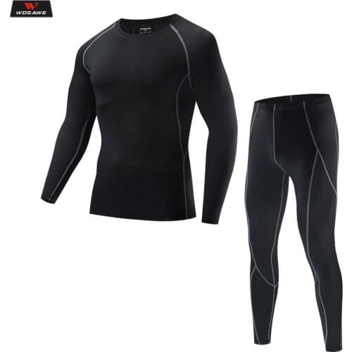 WOSAWE Autumn Winter Mens Warm Lined Underwear Set Motorcycle Skiing Base Layer Long Johns Shirts & Tops Bottom Suit Clothing