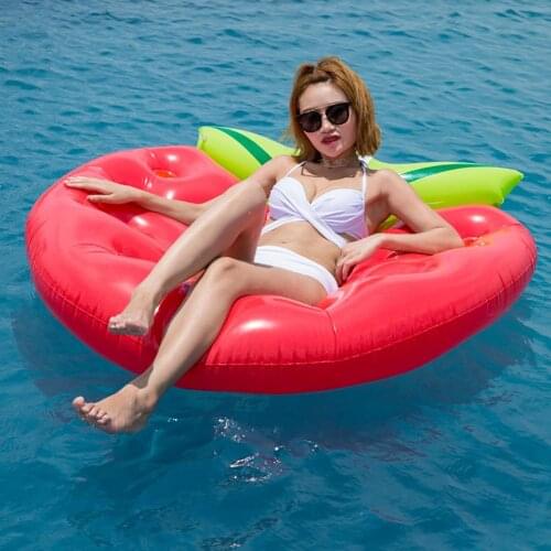 Inflatable Strawberry Swimming Pool Float Air Mattress Raft Water Party Bed Mat