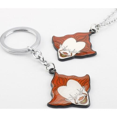 Halloween Cosplay Horror-Movie Necklace Pennywise Figure Badge Necklace For Women Men Choker Keyring Jewelry
