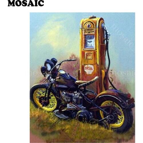 NEW pictures 5D DIY Needlework Diamond Embroidery Motorcycle wall Painting Cross Stitch Full square diamond Painting car art