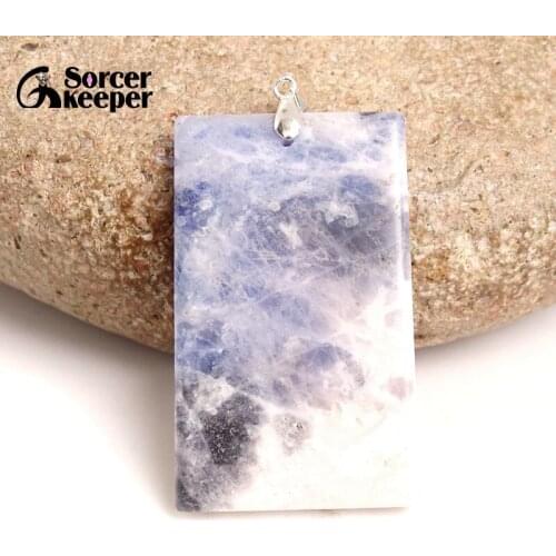Women & Men Fashion Jewelry Pendants Necklaces With Chain Wholesale Blue Sodalite Beads Quartz Stone Colares Femininos BC333