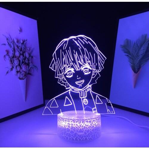 Short Hair Smiling Sunshine Boy Animation Peripherals 3D Lamp Acrylic Light Guide Plate Night Light for Festival Birthday Gifts