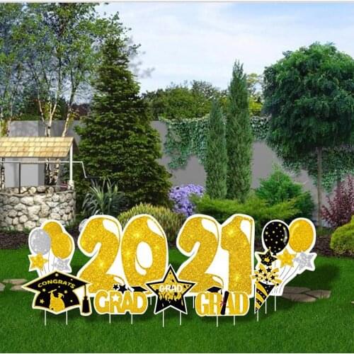 Garden Sign Decoration Outdoor Lawn Yard Sign with Wooden Pile Outdoor Yard Colorful