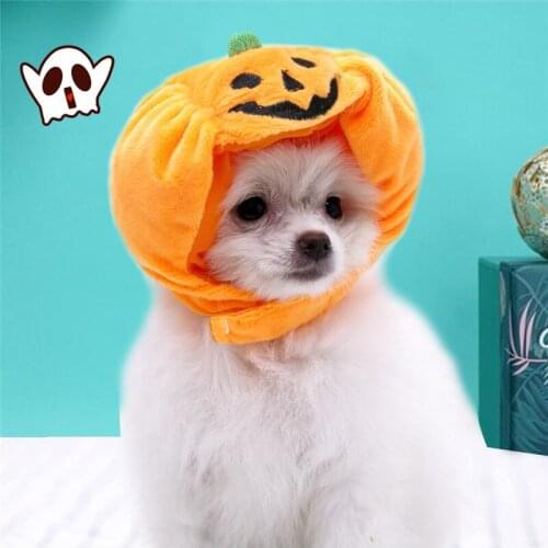 Halloween Pumpkin Pet Dog Caps Pet Cat Dog Hat Ghost Festival Headdress Supplies Decorative Plush Cap Party Holiday Decorations