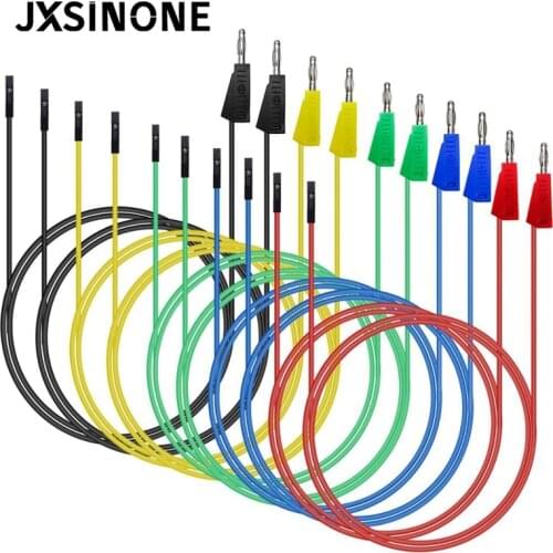 Stackable Banana Plug to Male/Female Jumper 26 AWG test lead Binding Post to Solderless Breadboard Soft Silicone Flexible Lead