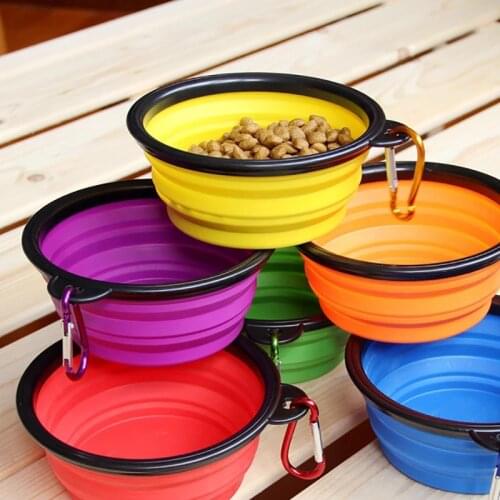 Silicone Bowl Dog Raised Pets Dogs Accessories Bowl for Dogs Pet Feeder for Pets Dog Food Container Travel Outdoor Bowl Supplies