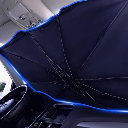Umbrella-Type Sun Visor For Car Sun Visor With Aluminum Foil Collapsible Car Front Windshield Sun Gaurd For Universal S Size