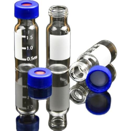 2ML glass lab bottle with screw cap ,PTFE+SILICON RUBBER septa can used for sample bottle and test bottle