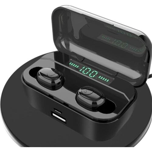 New G6S TWS Wireless Bluetooth 5.0 Earphone Stereo Headphone HIFI Headset with LED Digital Display QI Wireless Charging
