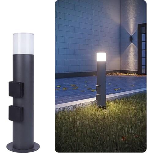 Outdoor Garden Lamp E27 Base Aluminum Body PIR Sensor 2PCS EU Socket 3680W 16A Waterproof Pathway Lawn Lamp for Garden décor