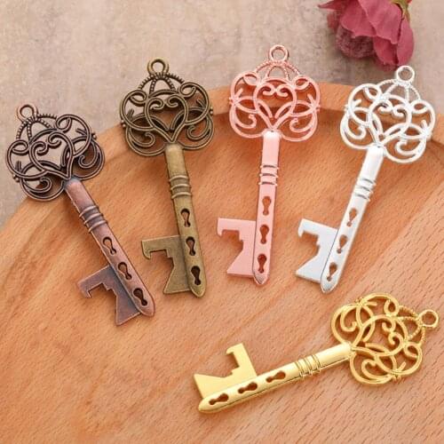 50Pc Vintage Retro Key Shaped Bottle Opener DIY Metal Portable Beer Wine Bottle Opener Open Tool for Wedding Kitchen Accessories