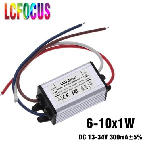 PF waterproof Lighting transformer 6-10x1W 6W 7W 8W 9W 10W 13-34V LED driver suitable for street lights stage lights