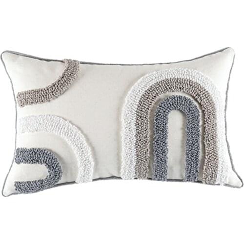 X7AB Nordic Style Modern Macrame Tufted Throw Pillow Case Boho Chic Irregular Geometric Circle Pattern Decorative Cushion Cover