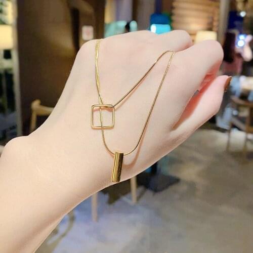 Zeojrlly Women Pendant Necklaces Trendy Link Chain Geometric All Compatible Party Necklace Simple Elegant Fashion Jewelry