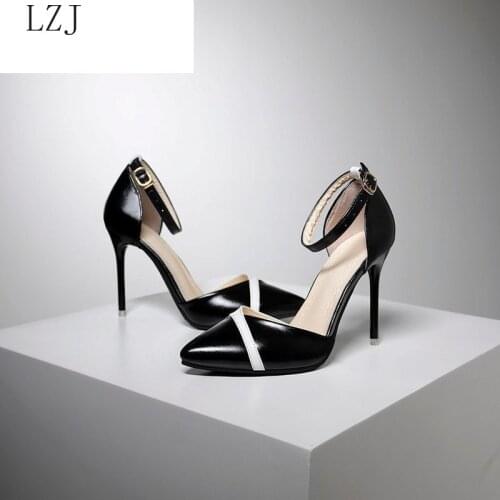 2020 Korean Women Sexy High Heels Solid Color Pointed Shallow Mouth Stiletto Heels Outdoor Walking Casual Work Shoes PU Leather