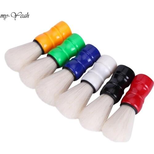 1Pc Mens White Head Shaving Brush Salon Hairdressing Hair Cutting Neck Dust Duster Remove Facial Beard Clean Comb Random Color