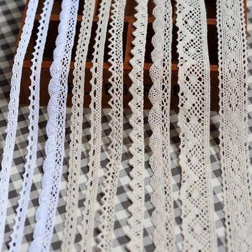10yards Lace Ribbon Trim Roll Sewing Lace Ribbon Flower Fabric for Crafts Bridal Wedding Decorations, Bouquet and Gift Packaging
