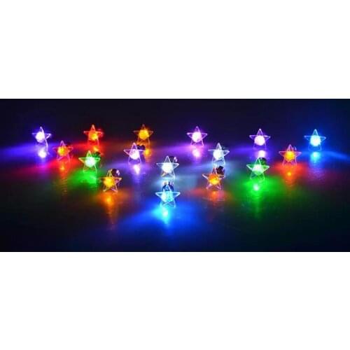 100 Pair Fashion Earring Five-pointed Star LED Flash Glow Ear Stud For Halloween Christmas Gift Dance Party Decoration ZA5644