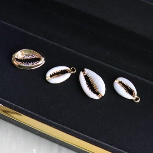 18-20MM 20Pcs 100% Natural Shell Gold Color Plated Jewelry Beads & Charms Jewellery Accessories Findings