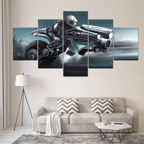 5 panel HD printed canvas print painting back to the future canvas poster Home Decor Wall art Pictures For Living Room